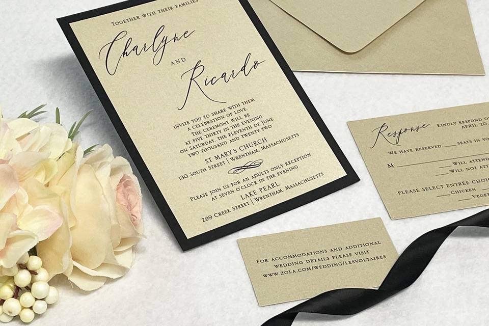 Black & Gold Invitation Suite