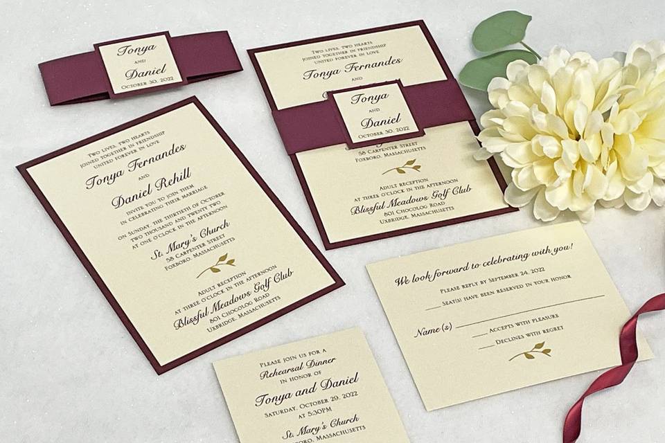 Burgundy Invitation