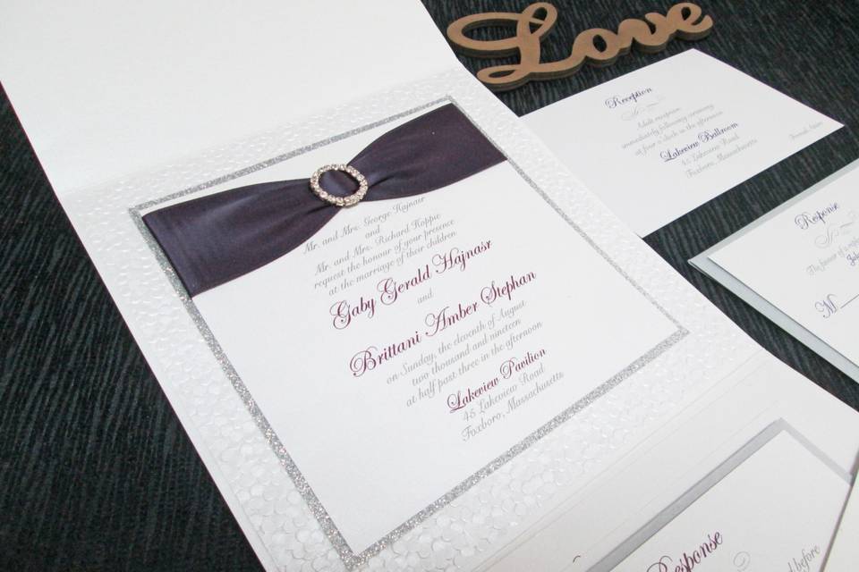 Pocket Invitation with Ribbon