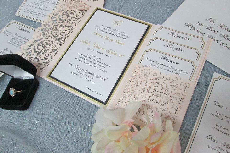 Laser Cut Pocket Invitation