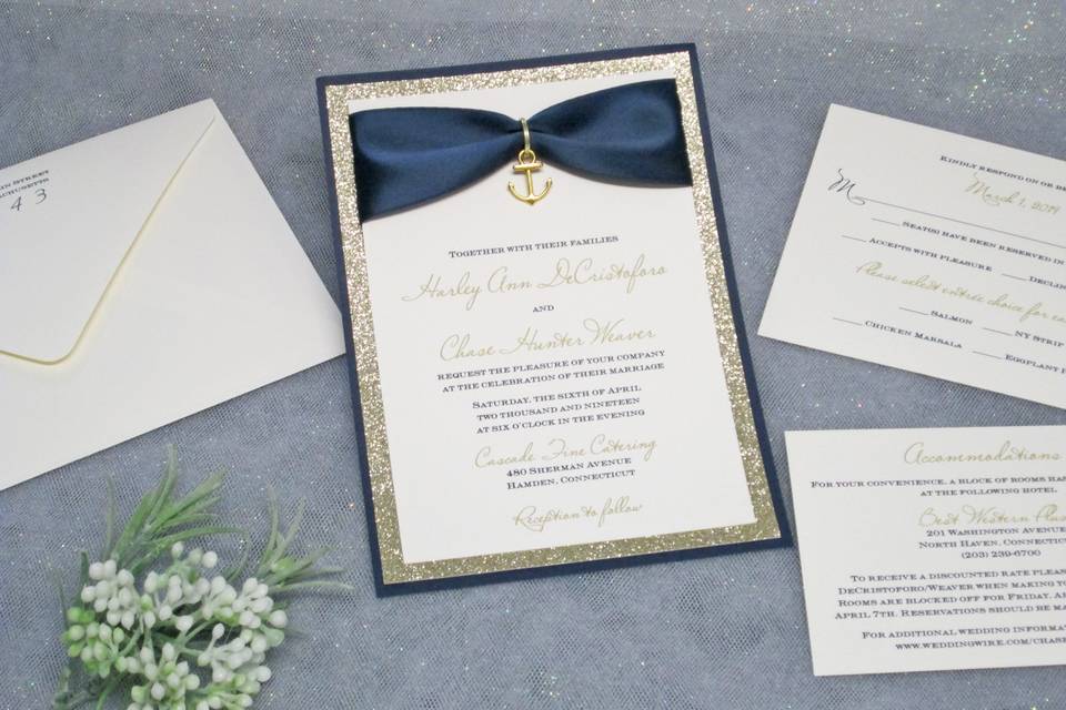 3 Layer Invite w/ Anchor Charm