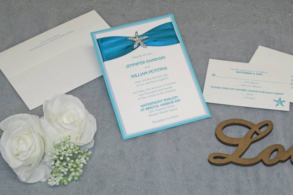 Starfish Charm Invitation