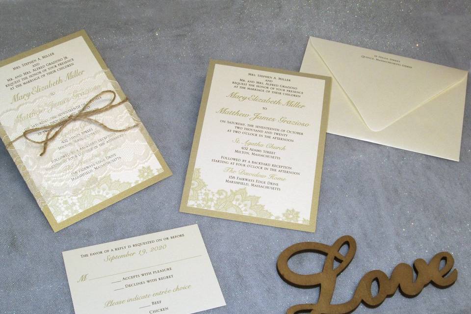 Rustic Lace Invitation