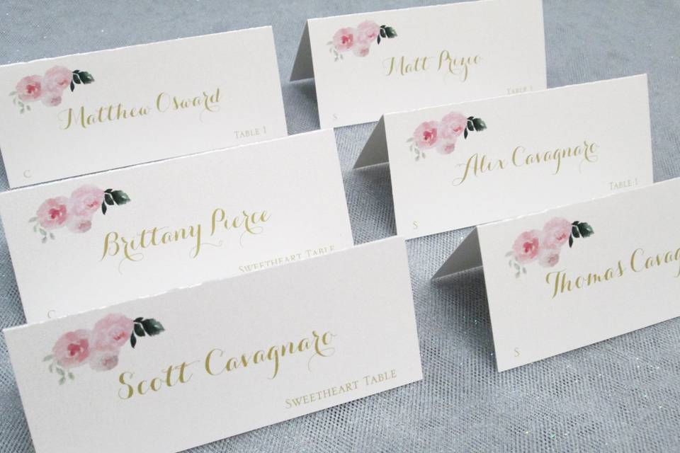 Floral Place Cards