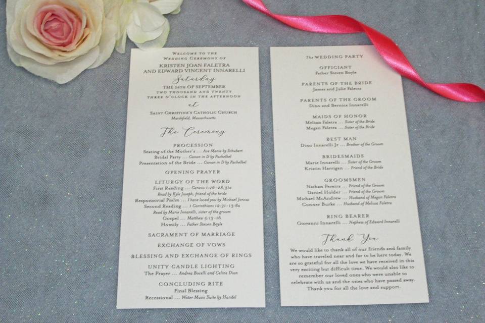 Ceremony Program