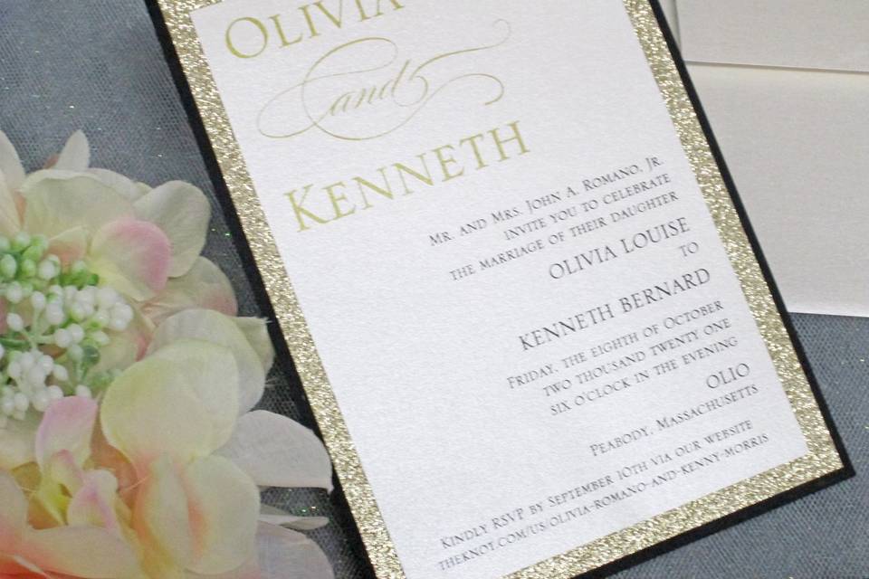 Gold Glitter Invitation