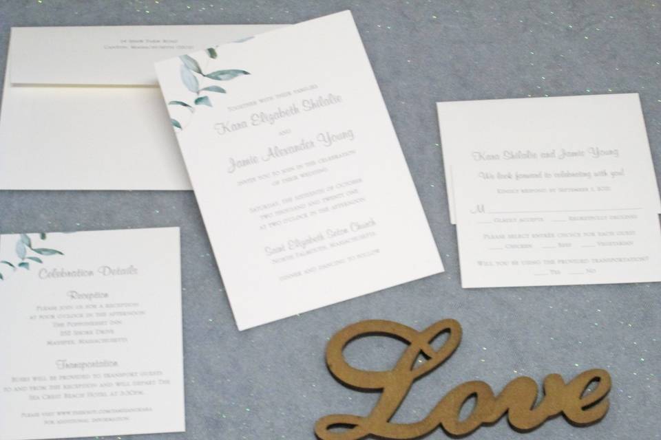 Simple Greenery Invitation