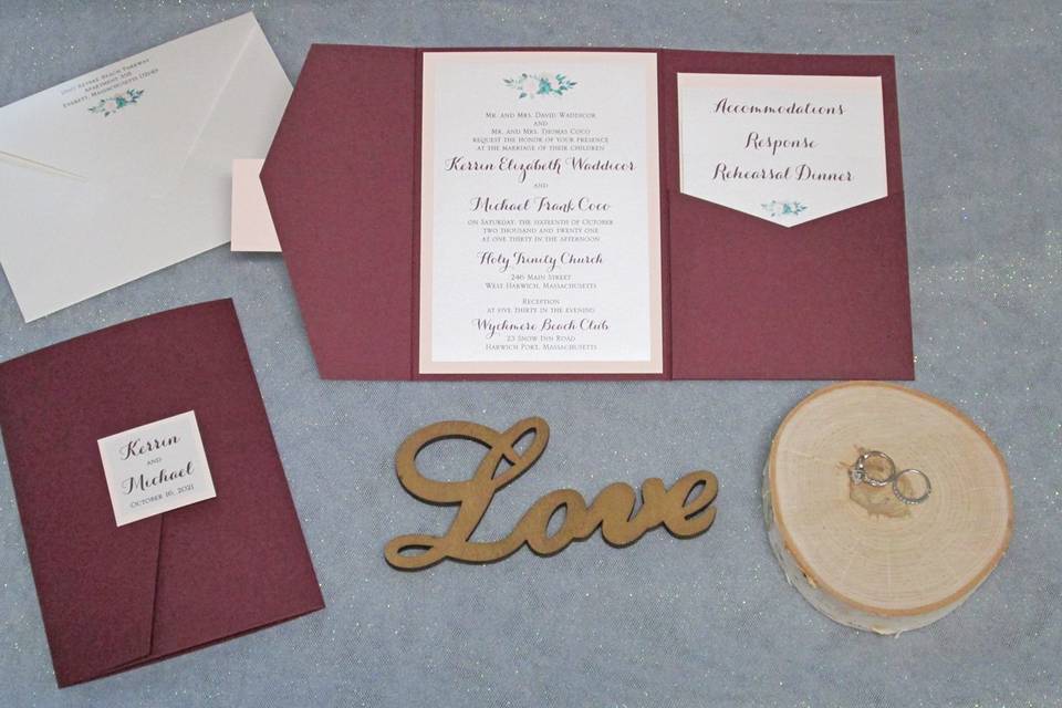 Burgundy & Blush Invitation