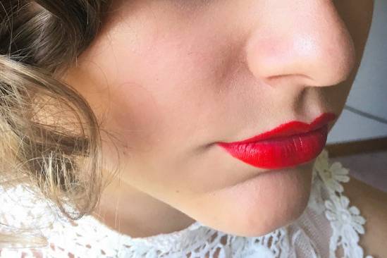 Bold red lip