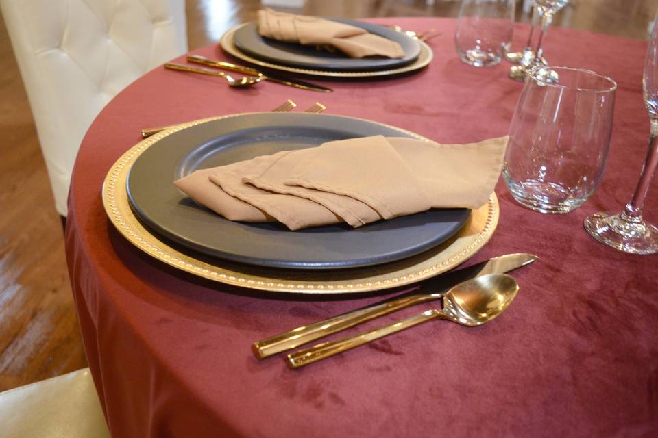 Place setting options.