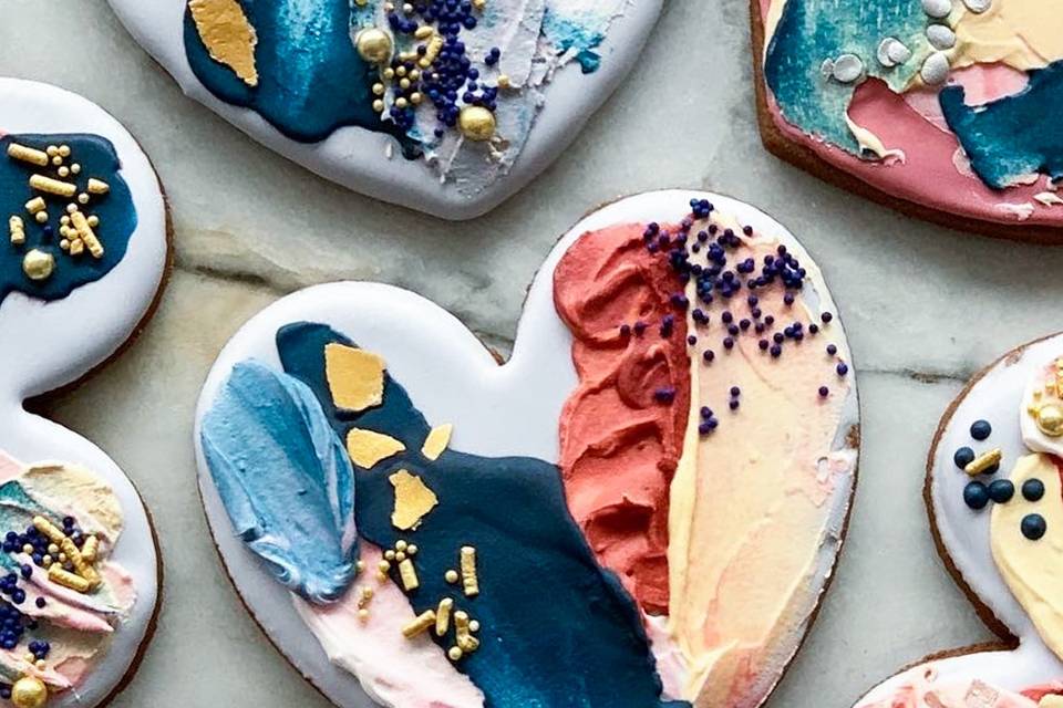 Abstract Heart Cookie Favors