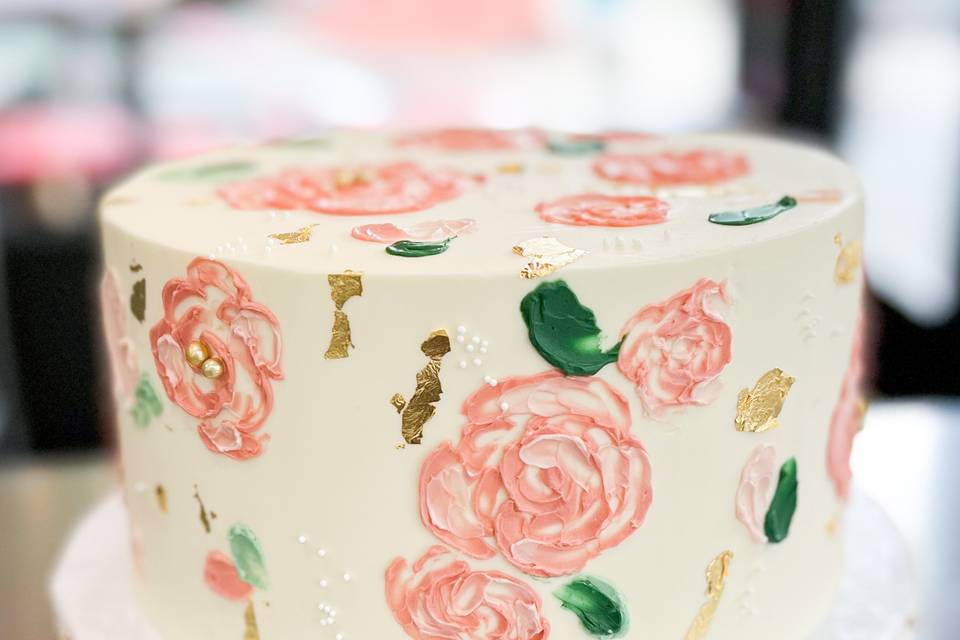 Abstract Rose Cake