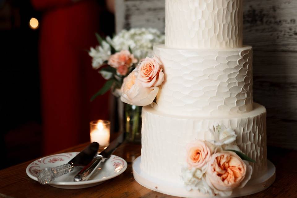 Bark Textured Wedding Cake