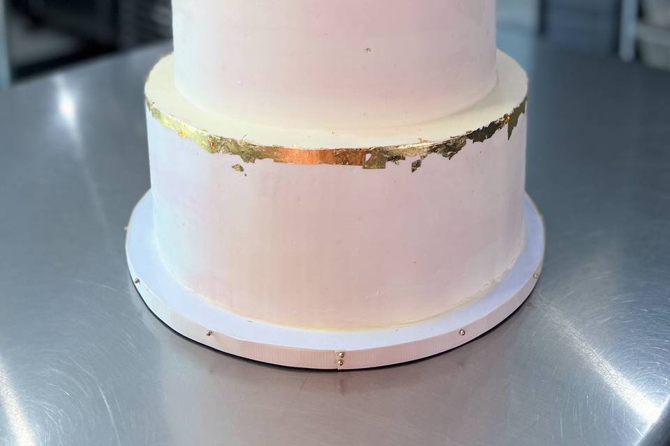 Gilded Edge Wedding Cake