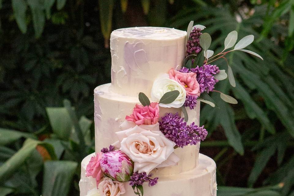 Lavender Wash Wedding Cake