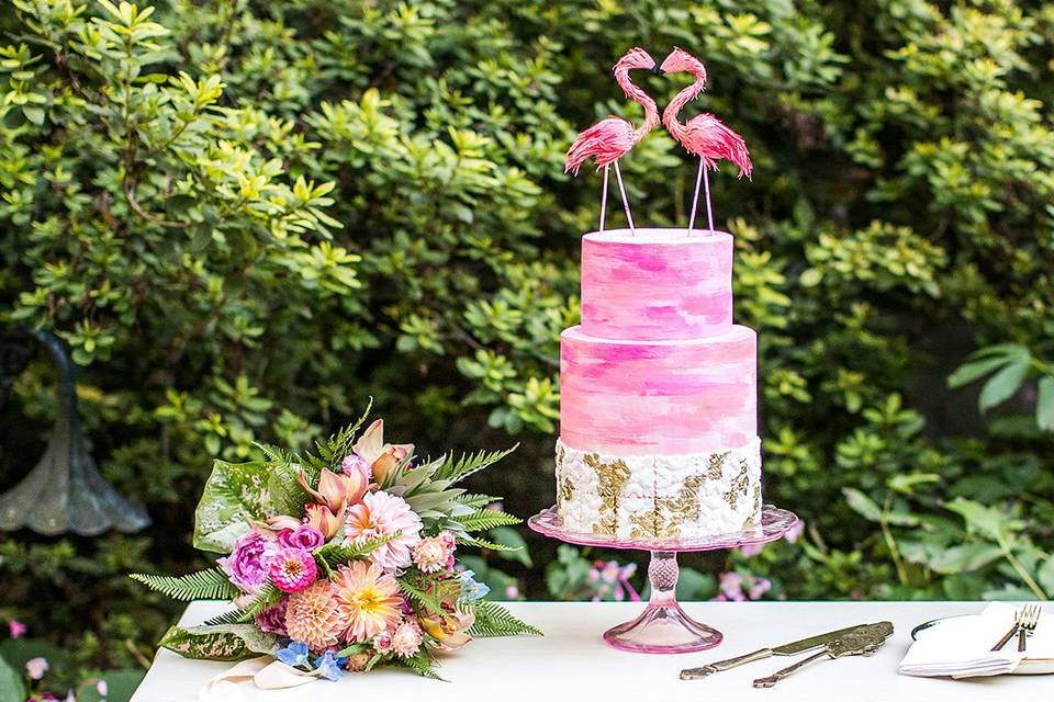 Pink Watercolor cake