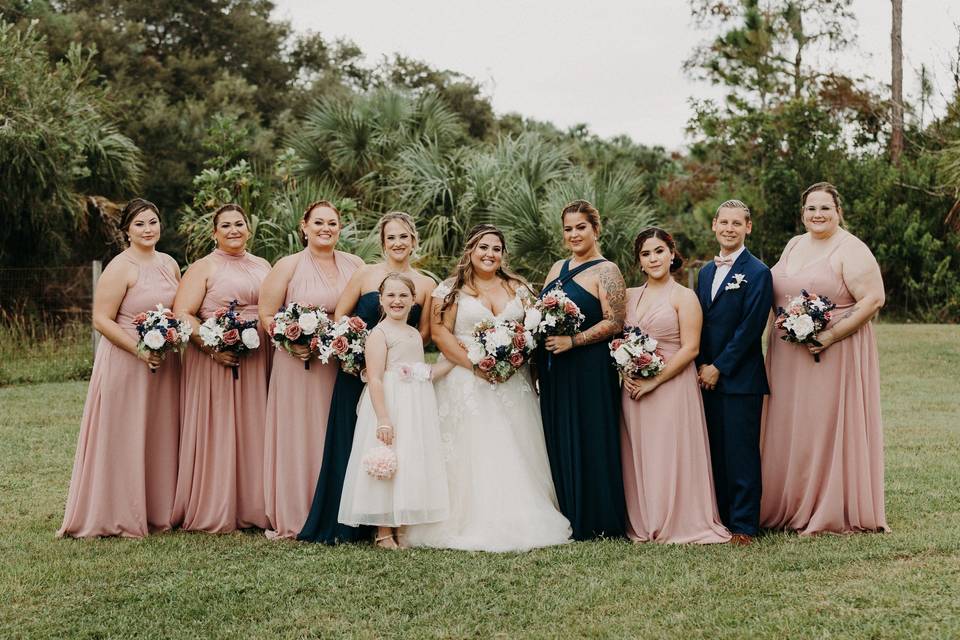 Large bridal party