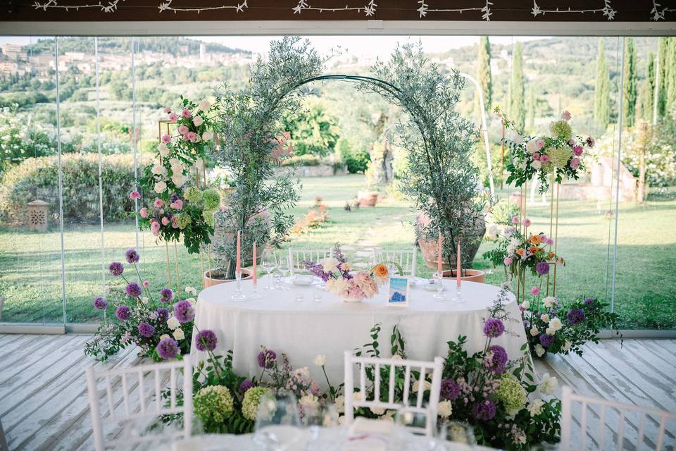 Bride and groom table