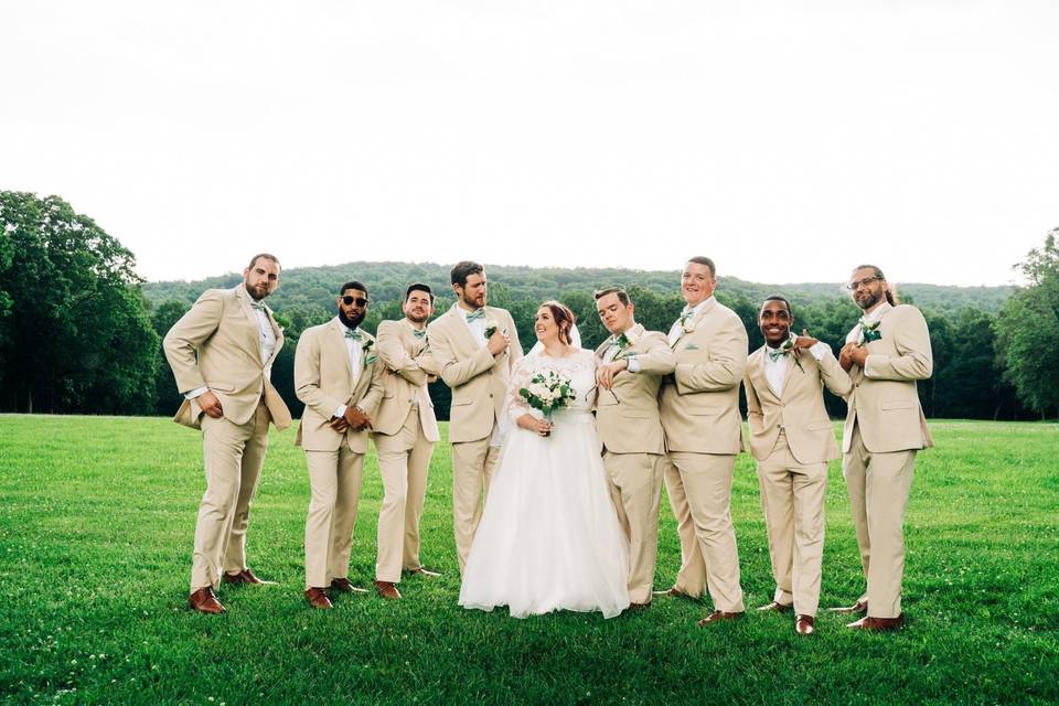 Bride and groomsmen