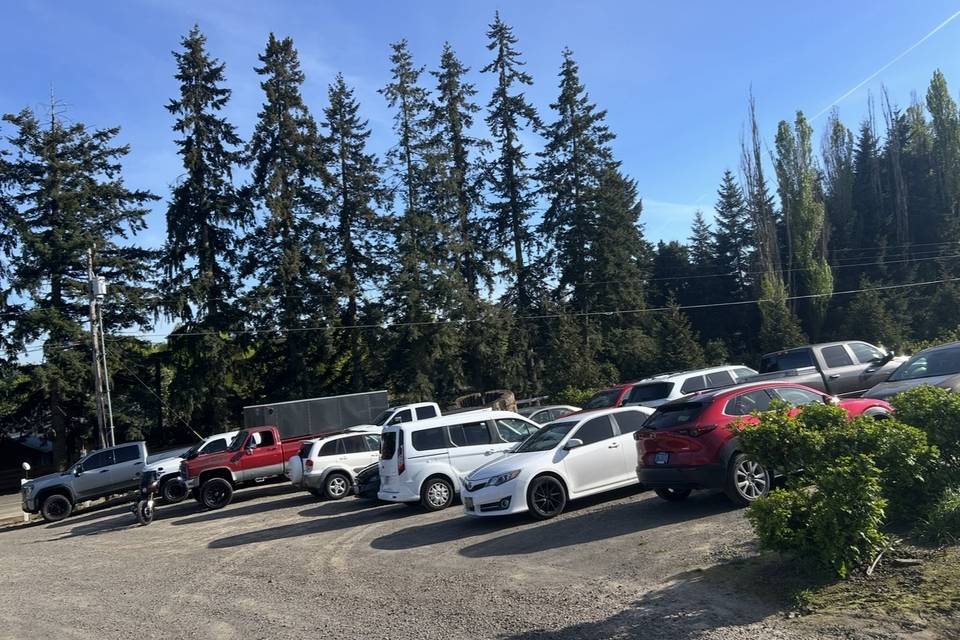 One of several parking spaces