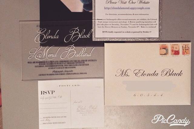 Acrylic invitation suite