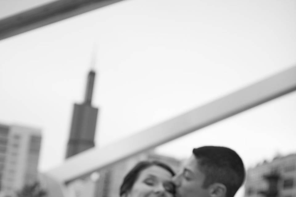 Kiss and hands