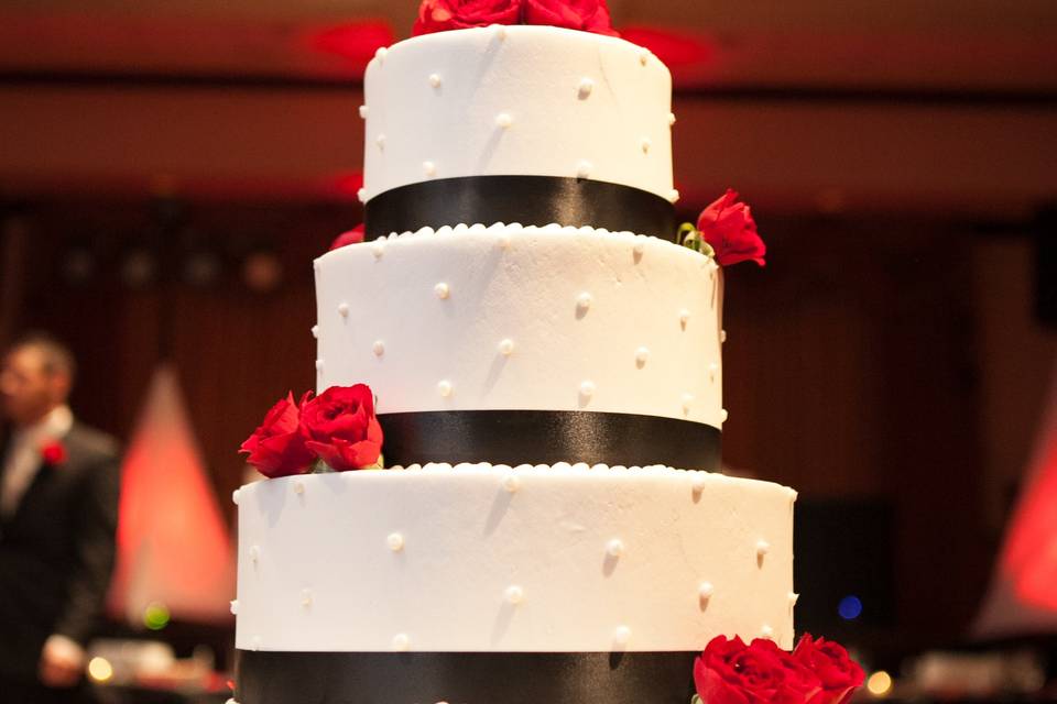 Decorative red velvet cake