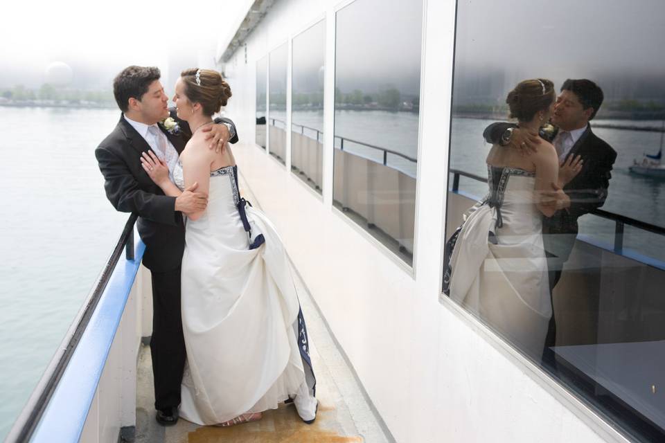 Boat kiss reflection