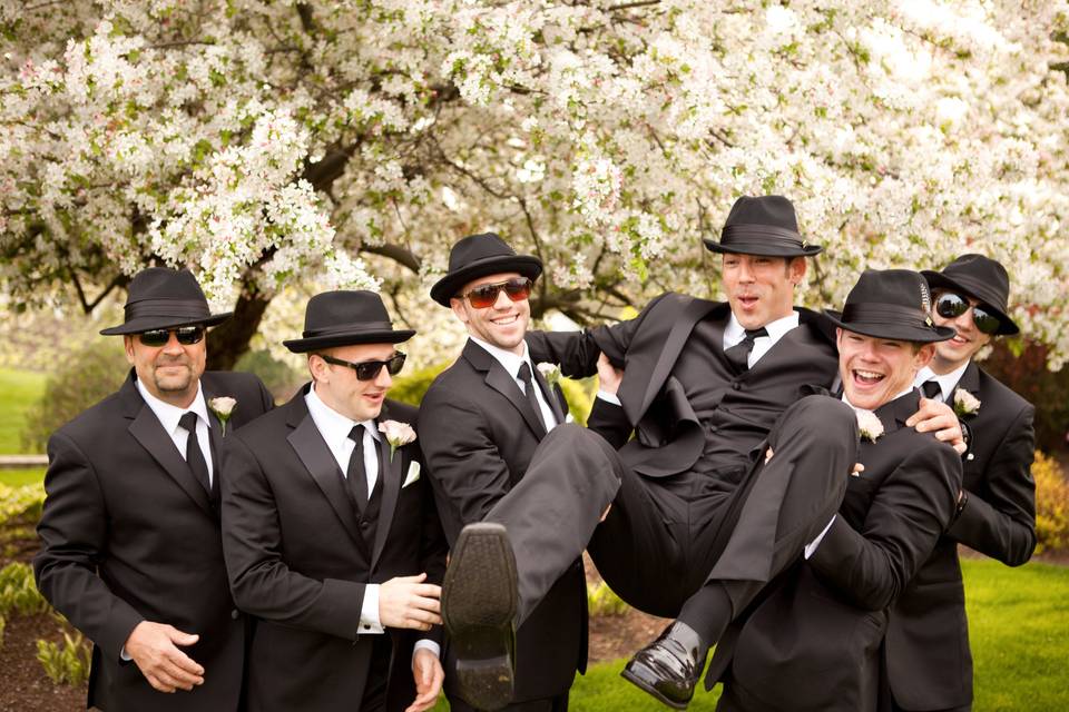 Lifting up groom