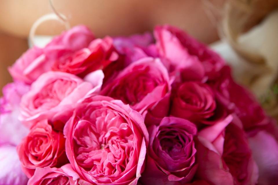 Bride flowers closeup