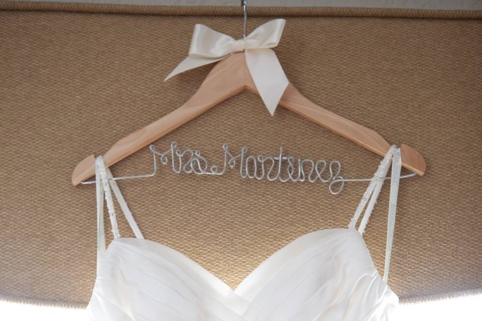 Strapless gown closeup