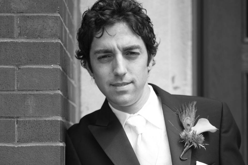 Groom peacock boutonniere