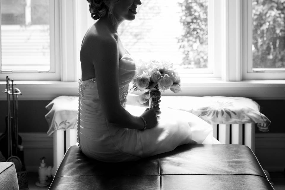 Window silhouette bride