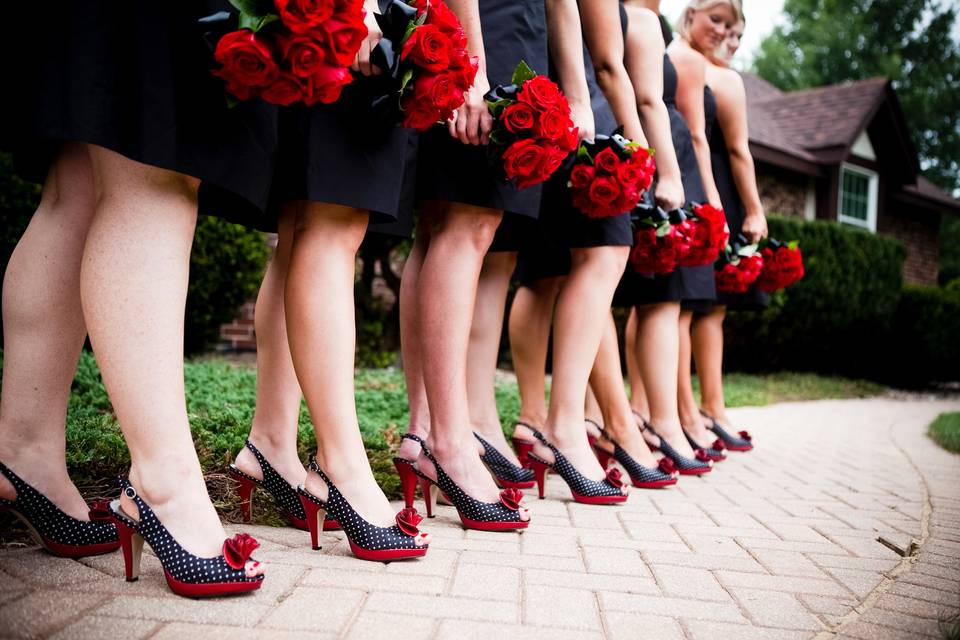 Matching bridesmaids shoes