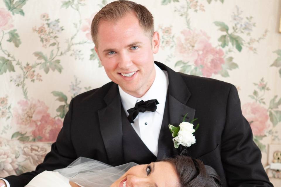 Bride & Groom in the parlor