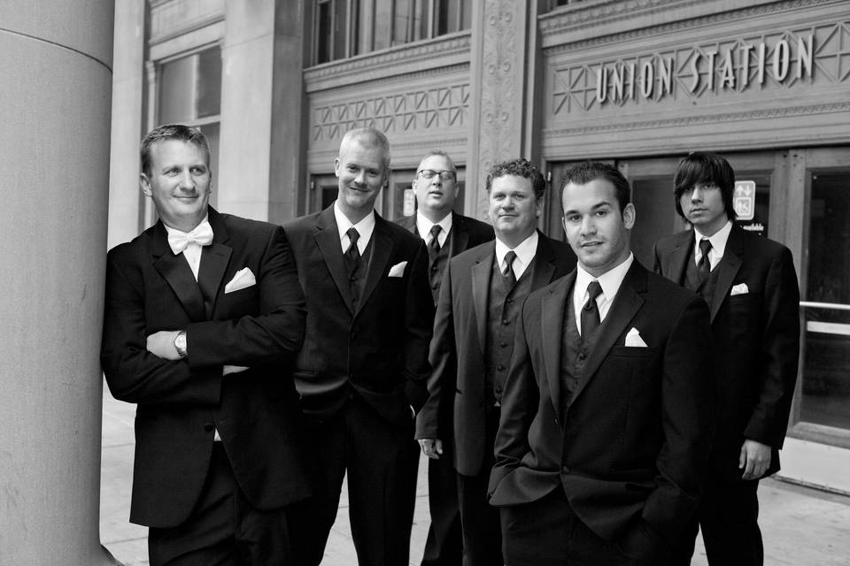 Union station groomsmen