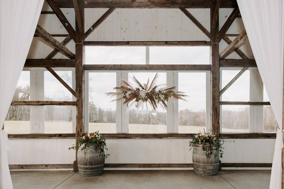 Dried floral arch