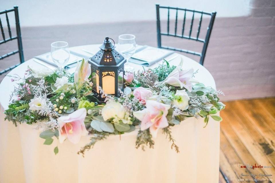 Sweetheart table decoration
