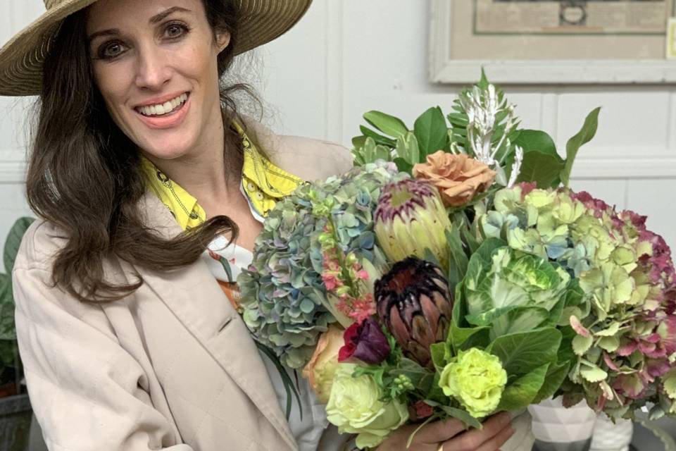 Corina with Flowers