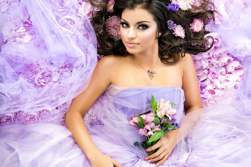 Purple bed of flowers
