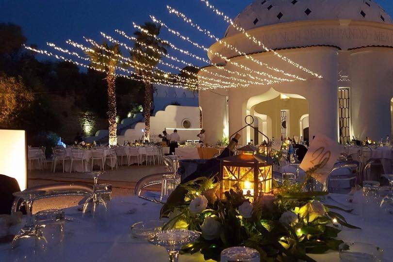 Destination Wedding light set up at Kallithea Springs Rhodes Greece