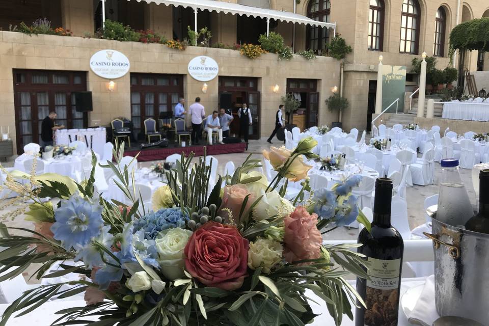 Destination wedding at the Casino of Rhodes Greece