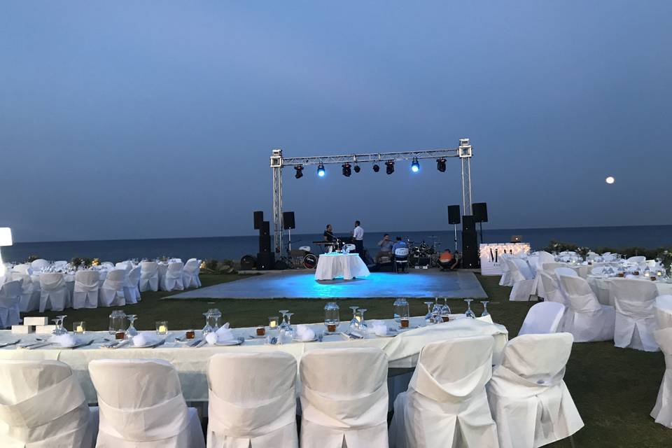 Wedding set up at Villa Rhodia Rhodes Greece