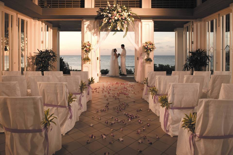 Indoor wedding ceremony area