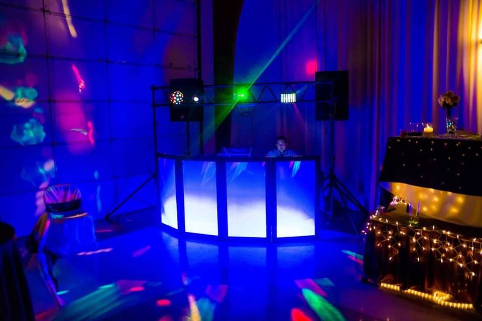 DJ table setup