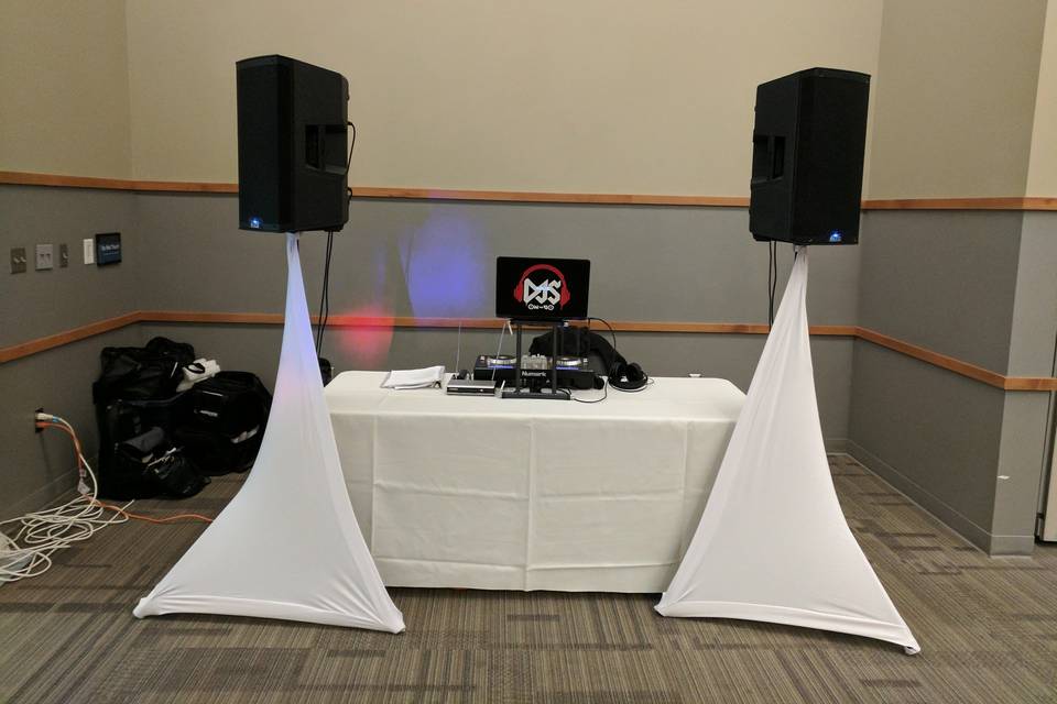 DJ table setup