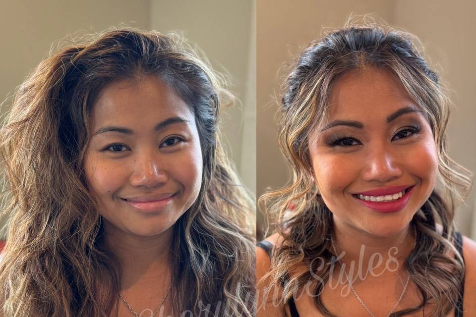 Before & After: Hair & Makeup