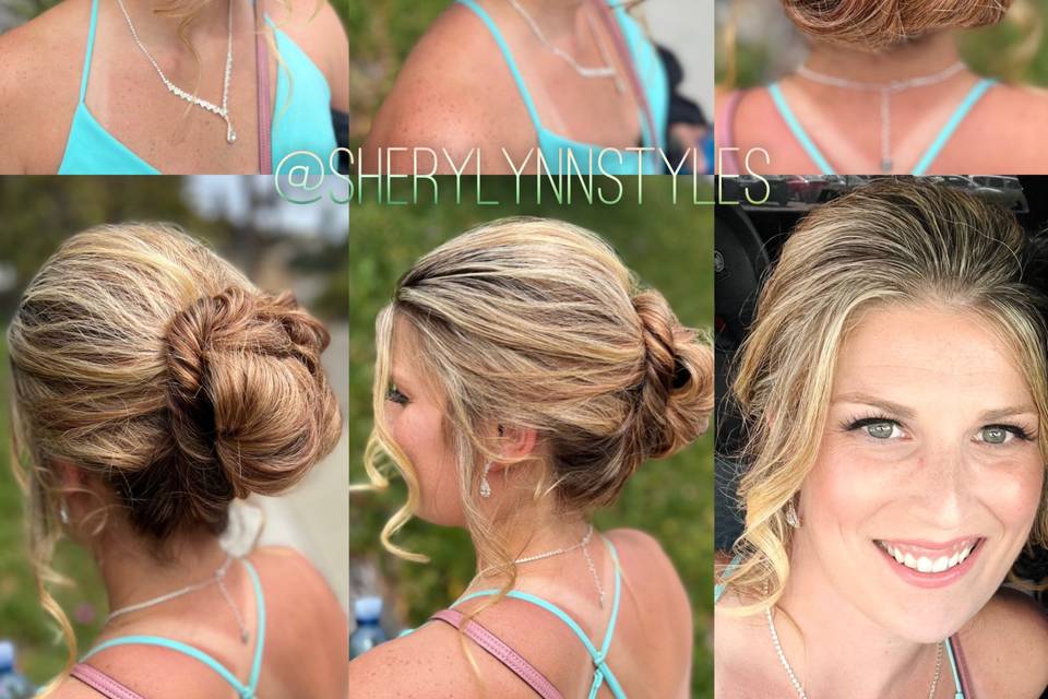 Bridesmaid Hair Updo w makeup