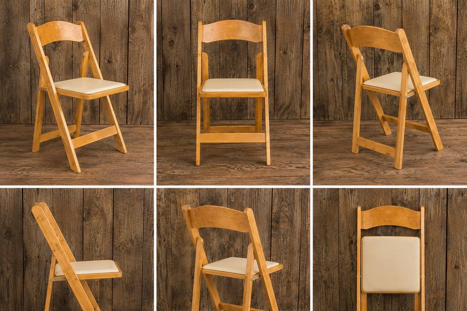 Natural Wood Folding Chairs