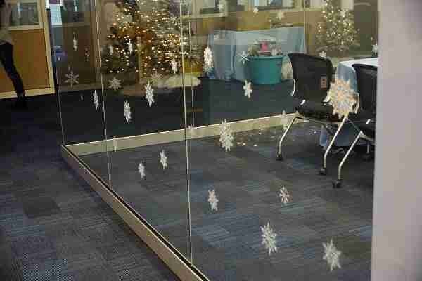 GORGEOUS JEWELED SNOWFLAKES MADE THE GLASS DIVIDER'S SAFE!
